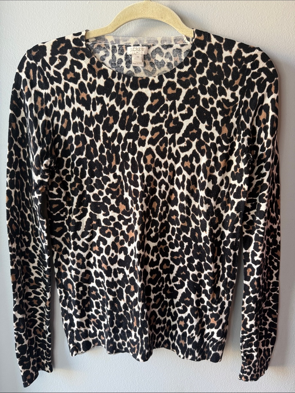 J. Crew Leopard-Print Long Sleeve Top